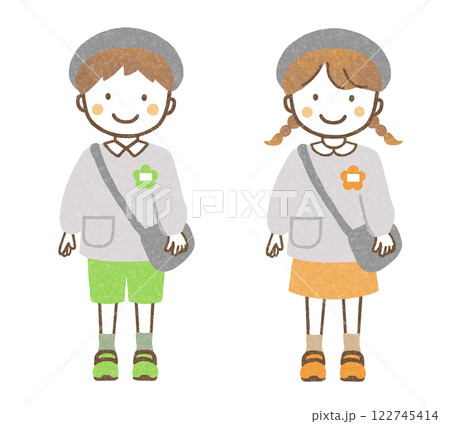 幼稚園児の男女 122745414