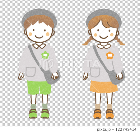 幼稚園児の男女 122745414