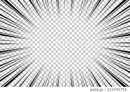 太い線と細い線の強弱のある効果線 122745758