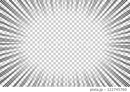 簡單的效果線和具有復古感的收斂線（水平和長圓圈） 122745760