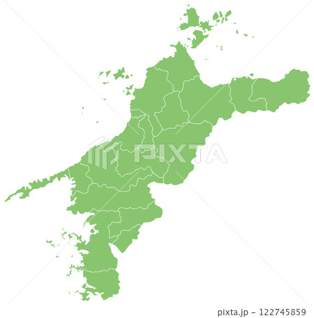 分割できる愛媛県地図 122745859