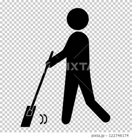 モップで掃除する人のピクトグラム 122746174
