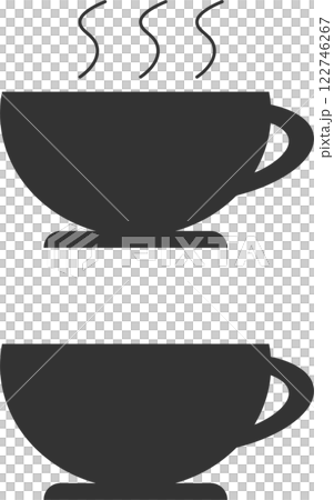 シンプルなコーヒーカップのシルエットアイコンセット 122746267