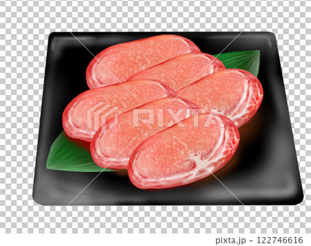Sliced beef tongue on a plate 122746616