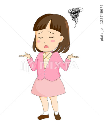 お手上げのジェスチャーをする女の子 122746672