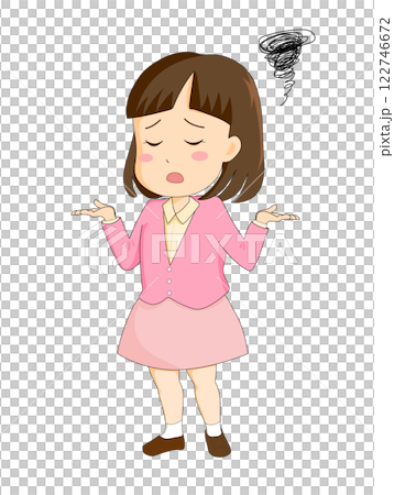 Girl making a gesture of raising her hands Girl making a gesture of raising her hands 122746672