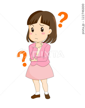 考える女の子 122746800