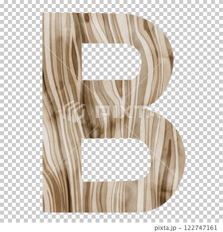 "B" Letter. Watercolor alphabet with wooden texture. Natural font for decorations, postcards, invitations. Perfect for scrapbooking, printing, education, services related to furniture or woodworking. "B" Letter. Watercolor alphabet with wooden texture. Natural font for decorations, postcards, invitations. Perfect for scrapbooking, printing, education, services related to furniture or woodworking. 122747161