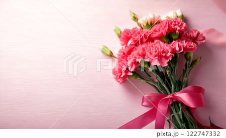 母の日をイメージしたピンク色の美しい花束。Generated image 122747332