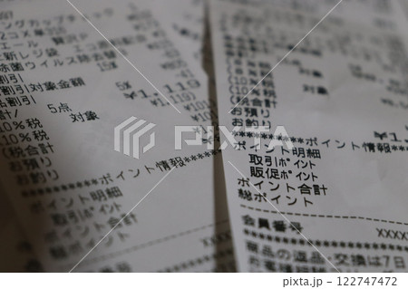 レシート　スーパー　スーパーマーケット　消費税　所得税　年収　所得　社会保険料　税金　税務署 122747472