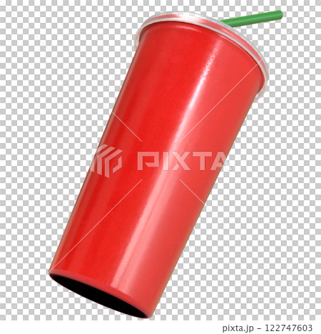 The Red paper cup for drink concept 3d Rendering. 122747603