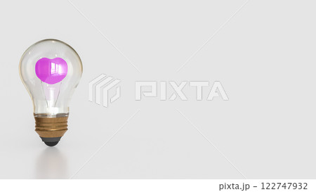The Heart  in Light Bulb for Business concept 3d rendering. 122747932