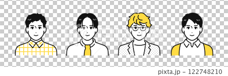 若い 男性 友達 人物 アイコン 122748210