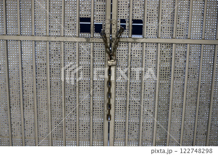 metal padlock for locking doors and gates in Israel. 122748298