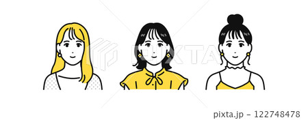 若い 女性 友達 人物 アイコン 若い 女性 友達 人物 アイコン 122748478