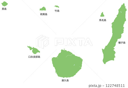 屋久島、種子島周辺地図 屋久島、種子島周辺地図 122748511
