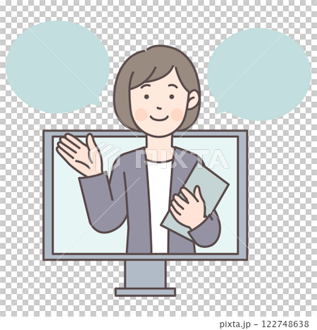 Business person explaining online 1_PC Business person explaining online 1_PC 122748638