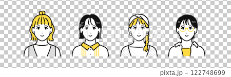 年輕女性朋友性格圖標 122748699