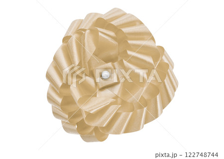 Light brown ribbon on isolated on transparent background. 122748744