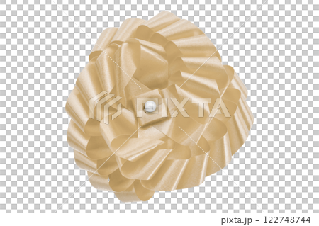 Light brown ribbon on isolated on transparent background. 122748744