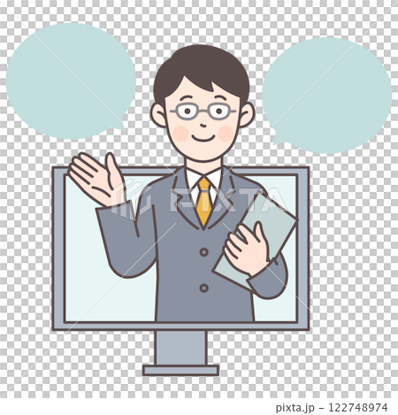 Businessman explaining online 1_PC 122748974