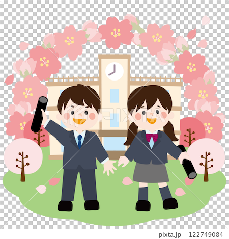 Vector illustration for junior high and high school graduation ceremonies 122749084