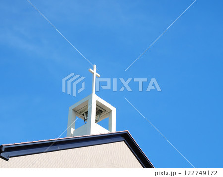 十字架と青い空|ときわ台 十字架と青い空|ときわ台 122749172