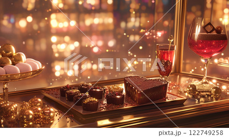 高級感あふれるルビーチョコレートとトリュフの輝き02 高級感あふれるルビーチョコレートとトリュフの輝き02 122749258