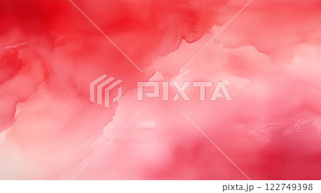 Red watercolor background. Watercolour painting soft textured 122749398