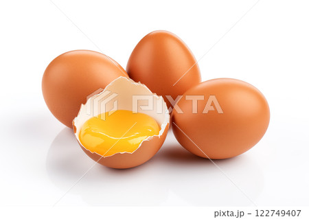 brown eggs isolated on white 122749407