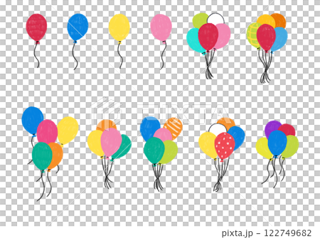 Various balloons illustration set 122749682