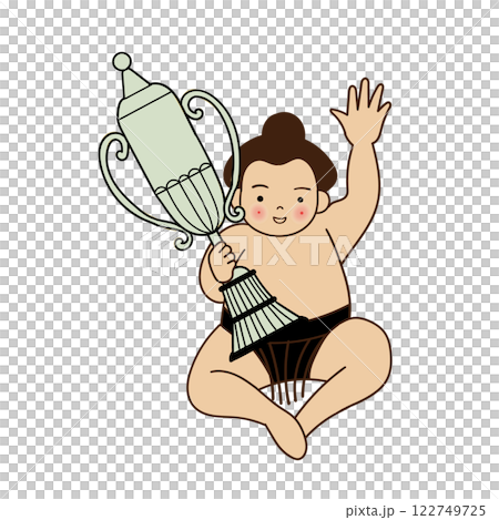 Sumo wrestler championship cup 122749725