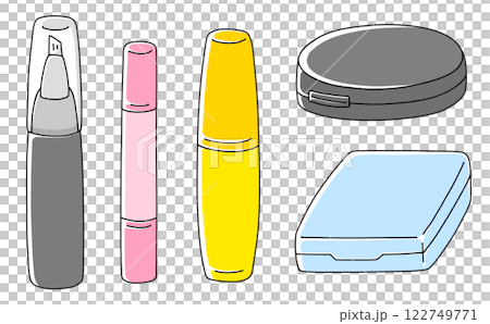 ゆるめシンプルなメイク道具セット1　ベタ塗り 122749771