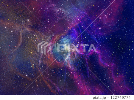 宇宙に漂う星雲 122749774