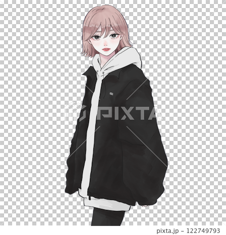 A woman in a coat 122749793