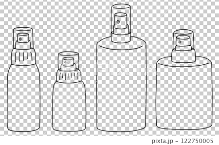 ゆるめシンプルなスプレーボトルセット　線画 122750005