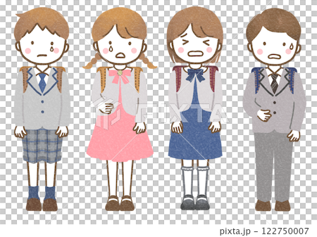 泣いている1年生男女 122750007