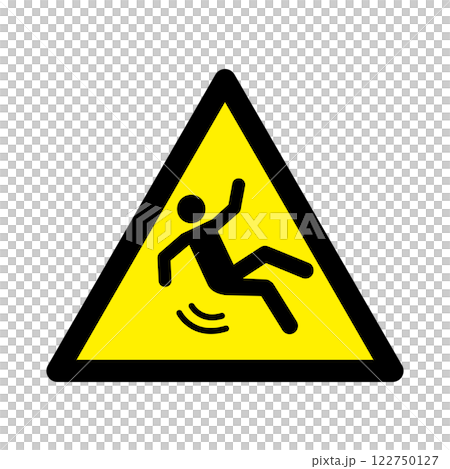 転倒注意の標識 122750127