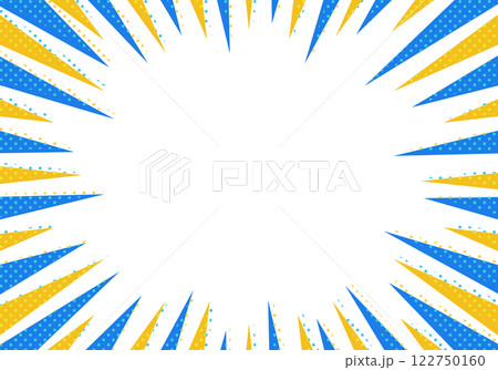 集中線の背景素材（青・黄色） 122750160