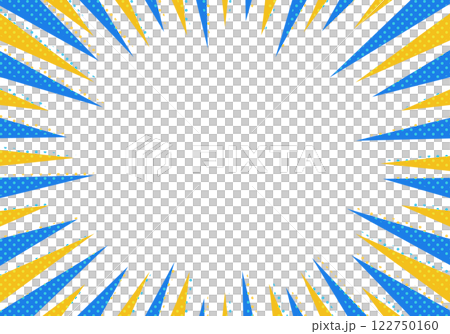 集中線の背景素材（青・黄色） 122750160