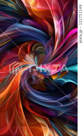 Vibrant Swirl of Colors and Shapes Symbolizing Emotional Complexity for Abstract Art Design 122751149