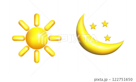 Weather 3d icons realistic isolated vector set. Day and Night. Sun moon. Clear and cloudy. Design weather app web site game logo banner. Meteorology concept. Weather 3d icons realistic isolated vector set. Day and Night. Sun moon. Clear and cloudy. Design weather app web site game logo banner. Meteorology concept. 122751650