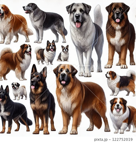 いろいろな犬たち 色付き 13種 子犬~成犬 いろいろな犬たち 色付き 13種 子犬~成犬 122752019