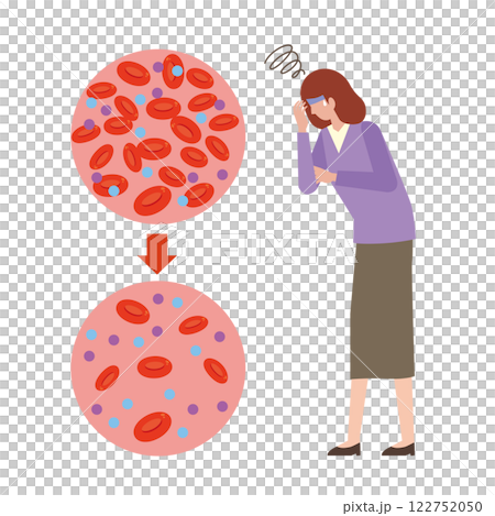 貧血で不調の女性 貧血で不調の女性 122752050