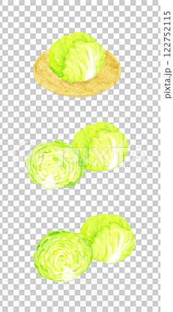 生菜套裝新鮮蔬菜手繪水彩插畫素材 122752115