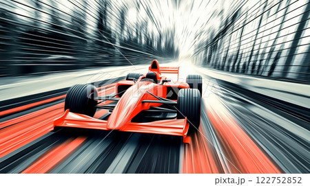 スピード感あふれるレーシングカーのイラスト	 122752852
