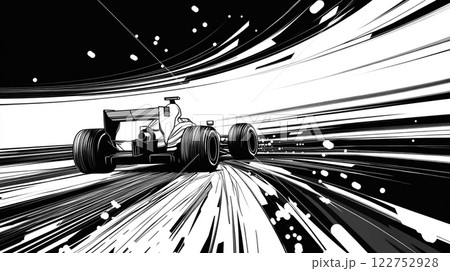 スピード感あふれるレーシングカーのイラスト	 122752928
