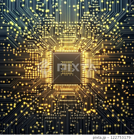 半導体のシンプルな素材イラスト	 122753179