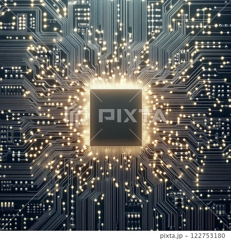 半導体のシンプルな素材イラスト	 122753180