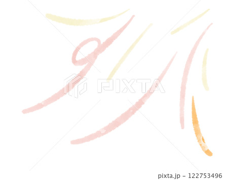 赤と黄色の紙テープのようなシンプルなラインの背景イラスト 122753496